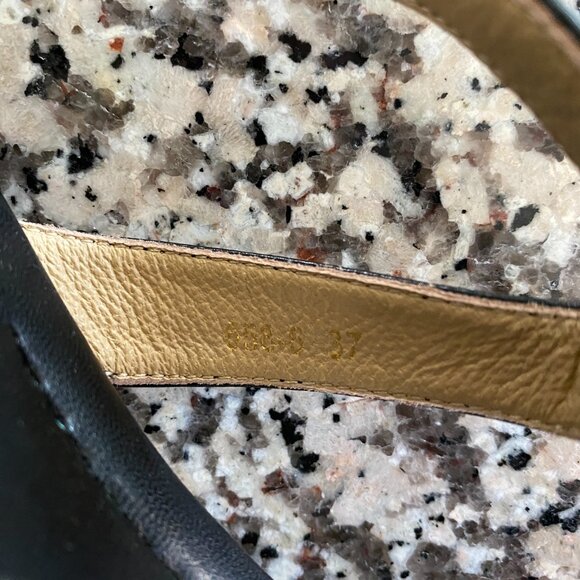 Gucci Double G Thong Leather Sandals in Black 37 - Picture 5 of 6